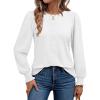 imageAUTOMET Long Sleeve Shirts for Women Business Dressy Casual Tops Work Blouses Pleated TunicsWhite