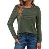 imageAUTOMET Long Sleeve Shirts for Women Pleated Dressy Casual Business Blouses Trendy Fashion Tunic Basic TopsArmy Green