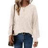 imageAUTOMET Long Sleeve Shirts for Women Tops Fall Fashion Outfits 2025 Crewneck Sweaters Trendy Blouse Dressy CasualApricot