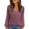 imageAUTOMET Women Long Sleeve Shirts Fall Lace Tops 2025 Fashion V Neck Sweaters Dressy Casual Winter Tunic Blouse Trendy OutfitWine