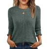imageAUTOMET Womens 34 Sleeve Tops T Shirts Summer Sweater Round Neck Casual Top Ladies Tops Business Casual BlousesGreen