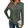 imageAUTOMET Womens Long Sleeve Shirts Fall Fashion Tops V Neck Tunic 2025 Dressy Casual Sweater Winter Clothes Trendy OutfitsGreen