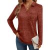 imageAUTOMET Womens Long Sleeve Shirts Fall Fashion Tops V Neck Tunic 2025 Dressy Casual Sweater Winter Clothes Trendy OutfitsMaple