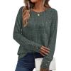 imageAUTOMET Womens Long Sleeve Shirts Fall Sweaters Lightweight Cute Tunic Tops Trendy Fashion Clothes 2025 OutfitsGreen