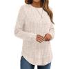 imageAUTOMET Womens Long Sleeve Shirts Fall Tops Tunic Fashion Outfits 2025 Dressy Casual Loose Fit Sweater Clothes Curved HemApricot