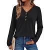 imageAUTOMET Womens Long Sleeve Tops Fall Fashion Dressy Casual Shirts V Neck TShirts Tunic Lightweight Outfits Clothes 2025Black