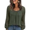 imageAUTOMET Womens Tops Long Sleeve TShirts Lace Business Dressy Casual Blouses Fall Fashion 2025 Trendy Outfits Winter ClothesArmygreen