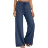 imageAUTOMET Womes Pajama Pants Wide Leg Comfy Casual Lounge Yoga Pants High Waisted Drawstring Bottoms Fall Trendy 2025Navy