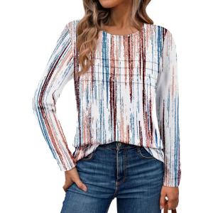imageAUTOMET Long Sleeve Shirts for Women Pleated Dressy Casual Business Blouses Trendy Fashion Tunic Basic TopsGradient Multi
