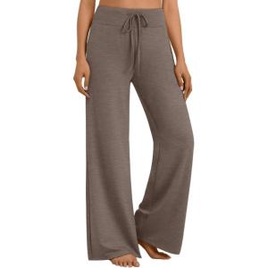 imageAUTOMET Womes Pajama Pants Wide Leg Comfy Casual Lounge Yoga Pants High Waisted Drawstring Bottoms Fall Trendy 2025Coffeegrey