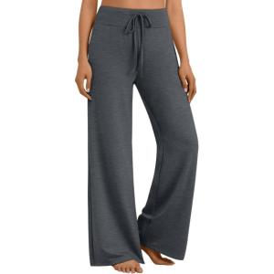imageAUTOMET Womes Pajama Pants Wide Leg Comfy Casual Lounge Yoga Pants High Waisted Drawstring Bottoms Fall Trendy 2025Darkgrey