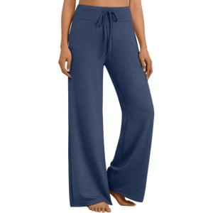 imageAUTOMET Womes Pajama Pants Wide Leg Comfy Casual Lounge Yoga Pants High Waisted Drawstring Bottoms Fall Trendy 2025Navy