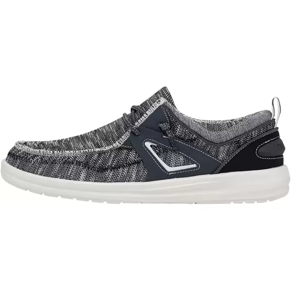 imageHey Dude Mens Wally Hawk Wool Dark Grey  Mens Shoes  Mens Lace Up Loafers  Comfortable and LightweightBlack