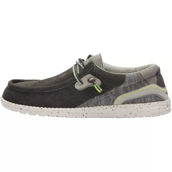 imageHey Dude Mens Wally Hawk Wool Dark Grey  Mens Shoes  Mens Lace Up Loafers  Comfortable and LightweightSage