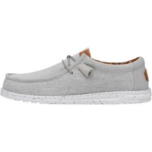 imageHey Dude Mens Wally Canvas  Mens Loafers  Mens Slip On Shoes  Comfortable ampamp LightWeightLight Grey