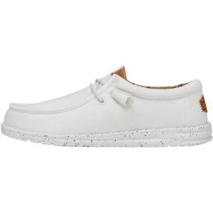 imageHey Dude Mens Wally Canvas  Mens Loafers  Mens Slip On Shoes  Comfortable ampamp LightWeightWhite