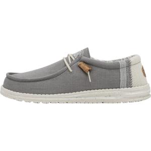 imageHey Dude Mens Wally Linen  Mens Loafers  Mens Slip On Shoes  Comfortable ampamp LightWeightGrey