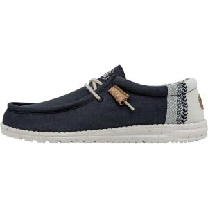 imageHey Dude Mens Wally Linen  Mens Loafers  Mens Slip On Shoes  Comfortable ampamp LightWeightNavy