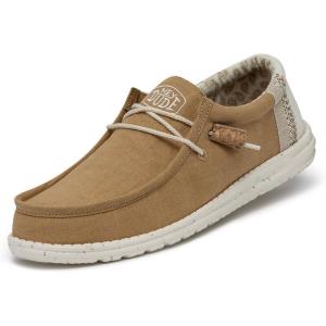 imageHey Dude Mens Wally Linen  Mens Loafers  Mens Slip On Shoes  Comfortable ampamp LightWeightOcra