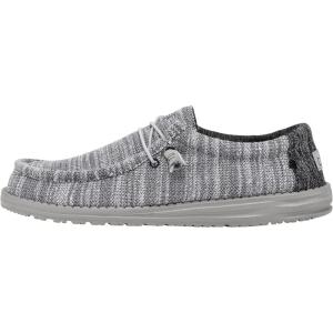imageHey Dude Mens Wally Stretch  Mens Loafers  Mens Slip On Shoes  Comfortable ampamp LightWeightMulti Grey Platinum Fleece