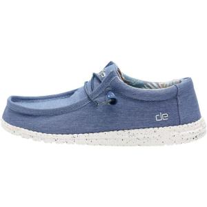 imageHey Dude Mens Wally Stretch  Mens Loafers  Mens Slip On Shoes  Comfortable ampamp LightWeightStretch Indigo