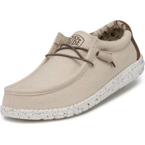 imageHey Dude Wally Stretch Canvas  Mens Shoes  Men Slipon Loafers  Comfortable ampamp LightweightIvory