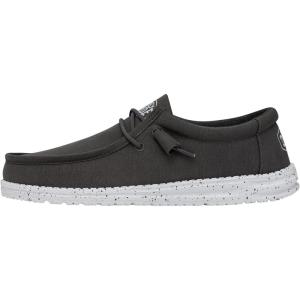 imageHey Dude Mens Wally Slub Moc Toe ShoesDark Grey