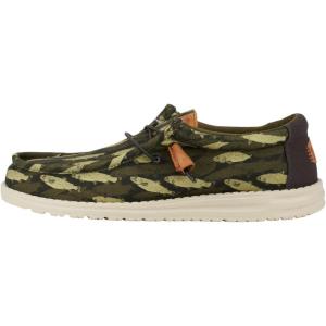 imageHey Dude Mens Wally Fish Camo  Mens Shoes  Men Slipon Loafers  Comfortable ampamp LightWeightBlack Fish Camo