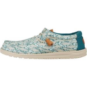 imageHey Dude Mens Wally Fish Camo  Mens Shoes  Men Slipon Loafers  Comfortable ampamp LightWeightLight Blue Fish Camo