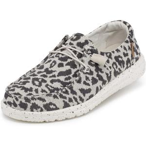imageHey Dude Wendy Print  Womens Shoes  Womens Slipon Loafers  Comfortable ampamp LightWeightGrey Cheetah
