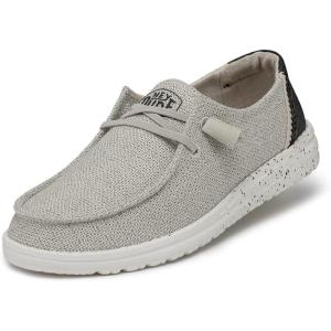 imageHey Dude Wendy Print  Womens Shoes  Womens Slipon Loafers  Comfortable ampamp LightWeightLight Grey