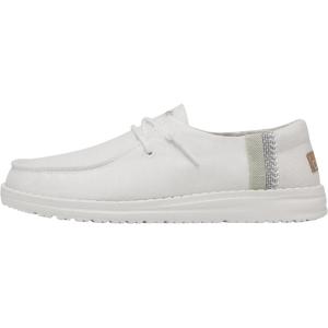imageHey Dude Womens Wendy Linen  Womens Shoes  Womens Lace Up Loafers  Comfortable ampamp LightWeightLinen Natural White