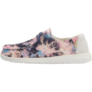 imageHey Dude Womens Wendy Linen  Womens Shoes  Womens Lace Up Loafers  Comfortable ampamp LightWeightNavyPink