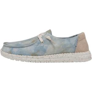 imageHey Dude Womens Wendy Linen  Womens Shoes  Womens Lace Up Loafers  Comfortable ampamp LightWeightTie Dye Dawn Blue