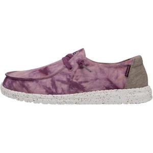 imageHey Dude Womens Wendy Linen  Womens Shoes  Womens Lace Up Loafers  Comfortable ampamp LightWeightTie Dye Violet Ombre
