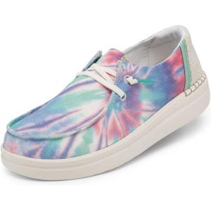 imageHey Dude Womens Wendy Rise Peacock  Womens Shoes  Womens Lace Up Loafers  Comfortable ampamp LightWeightCandy Tie Dye