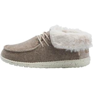 imageHey Dude Womens Britt  Womens Shoes  Womens Lace Up Boots  Comfortable ampamp LightWeightBrown beige and White