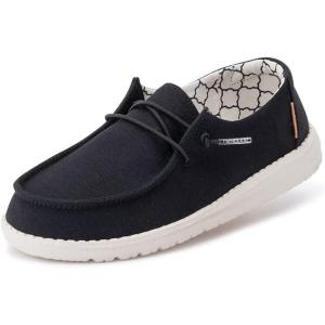 imageHey Dude Girls Wendy Youth Multiple Sizes ampamp Colors  Girls Shoes  Girls Lace Up Loafers  Lightweight ampamp ComfortableBlack