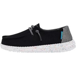 imageHey Dude Girls Wendy Youth Multiple Sizes ampamp Colors  Girls Shoes  Girls Lace Up Loafers  Lightweight ampamp ComfortableDisco Black