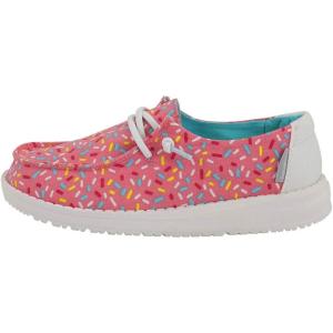 imageHey Dude Girls Wendy Youth Stretch Multi Colors  Girls Shoes  Girls Lace Up Loafers  Comfortable ampamp LightWeightPink Sprinkles