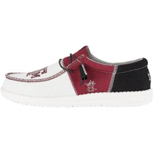 imageHey Dude Mens Wally NCAA  Mens Shoes  Mens Slipon Loafers  Comfortable ampamp LightWeightTexas Am BurgundyWhite