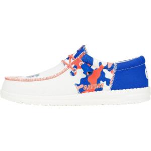 imageHey Dude Wally Mens Shoes Mens Slipon Loafers Comfortable ampamp LightWeightFlorida Camo Varsity BlueOrange