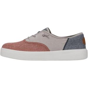 imageHey Dude UNISEX Conway Craft Linen Slip On SneakersRedWhiteBlue