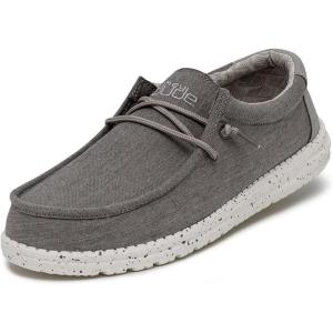imageHey Dude Mens Wally Chambray  Mens Loafers  Mens Slip On Shoes  Comfortable ampamp LightWeightChambray Sepia Brown