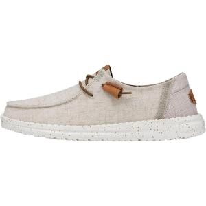 imageHey Dude Womens Wendy Washed Canvas  Womens Shoes  Womens Lace Up Loafers  Comfortable ampamp LightWeightCream