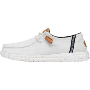 imageHey Dude Womens Wendy Washed Canvas  Womens Shoes  Womens Lace Up Loafers  Comfortable ampamp LightWeightWhite