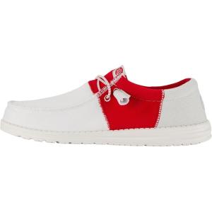 imageHey Dude Mens WallyTri Varsity Sport Mesh  Mens Shoes  Men Slipon Loafers  Comfortable ampamp LightWeightWhiteRed