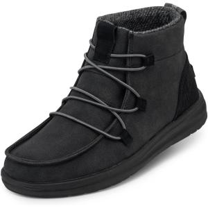 imageHey Dude Womens Eloise Leather Ankle BootRecycled Leather Total Black