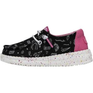 imageHey Dude Toddler Wendy Sparkle  Toddler Loafers  Kids Slip on Shoes  Comfortable ampamp LightWeightUnicorn Black