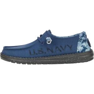 imageHey Dude Wendy US Armed Forces Navy Army Womens Shoes Womens Slipon Loafers Comfortable ampamp LightWeightBlue Camo